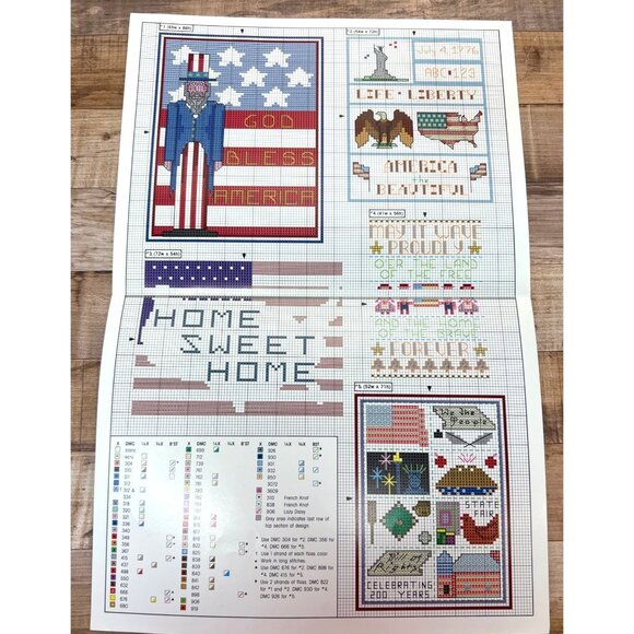 Salute To America Patriotic Mini Sampler Craft Pattern Book - Picture 3 of 3